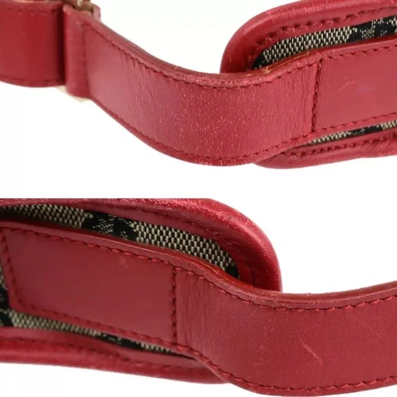 GUCCI Logo GG Pattern Shoulder Bag Canvas Leather Red Black Gold Italy 68HB984 - Picture 8 of 16